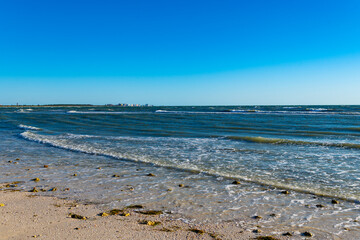 sea and beach. horizon view at sea water. romantic summer vacation view on seascape. ocean beach at summer vacation. beauty of nature