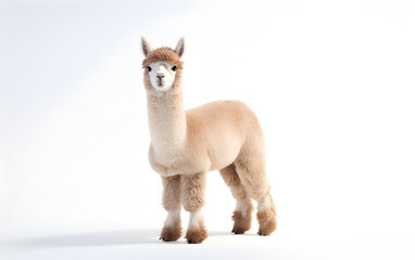 a white alpaca on white background