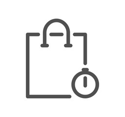 Shopping bag related icon outline and linear vector.