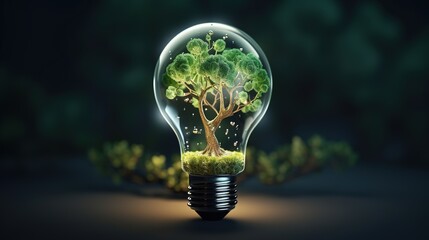 light bulb on green background. with generative ai