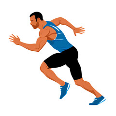 Sprinter, runner vector illustration, transparent background png