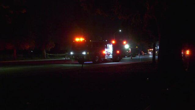 fire truck leaving a scene