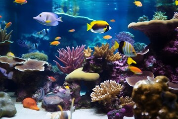 Naklejka na ściany i meble Beautiful coral reef fish photo