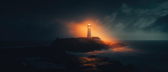 lighthouse at night