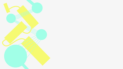 Abstract Colorful Blue and Yellow Neon Intertwined Connected  Shapes Template Background