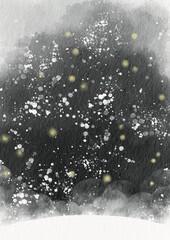 Snowy at night and fog landscape background for decoration on winter view season.