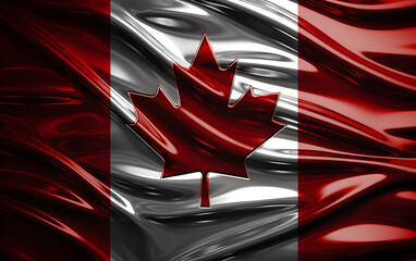 canadian flag chrome 3d