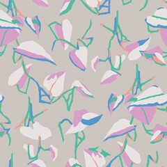 Vector contemporary art leaf illustration seamless repeat pattern