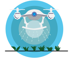use of drones for agriculture, Agribusiness industry concept, illustrated in flat style using a vector.