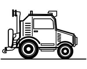 vehicular agriculture , Agribusiness industry concept with a flat, line art icon.