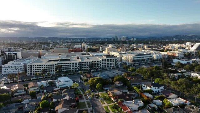 Culver City in Los Angeles, California is also home to Sony Pictures Studio - aerial flyover