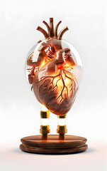 glass 3d human heart