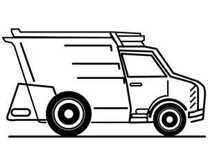 enormous harvester, Agribusiness industry concept with a flat, line art icon.