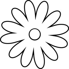 Flower Outline. Flower Outline Illustration. Flower Icon. Flower Symbol. Flower Outline Isolated on White Background. Vector illustration. Elements for design.