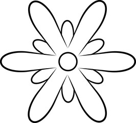 Flower Outline. Flower Outline Illustration. Flower Icon. Flower Symbol. Flower Outline Isolated on White Background. Vector illustration. Elements for design.