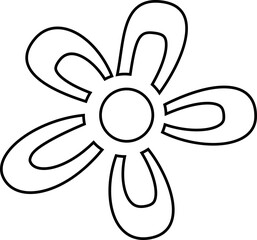 Flower Outline. Flower Outline Illustration. Flower Icon. Flower Symbol. Flower Outline Isolated on White Background. Vector illustration. Elements for design.