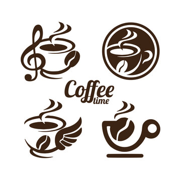 design logo set coffee cup vector illustration