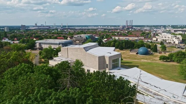 Aerial view of Scharoun-Theater Wolfsburg , Germany
