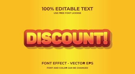 Obraz premium Discount 3D editable text effect template