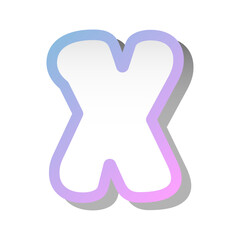 Letter X isolated on white background. Vector illustration