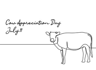 line art of cow appreciation day good for cow appreciation day celebrate. line art. illustration.