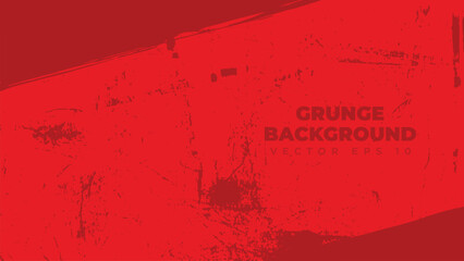 Abstract grunge background vector with paint brush effect, dirty red banner with copy space area