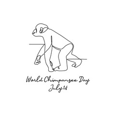 Obraz premium line art of world chimpanzee day good for world chimpanzee day celebrate. line art. illustration.