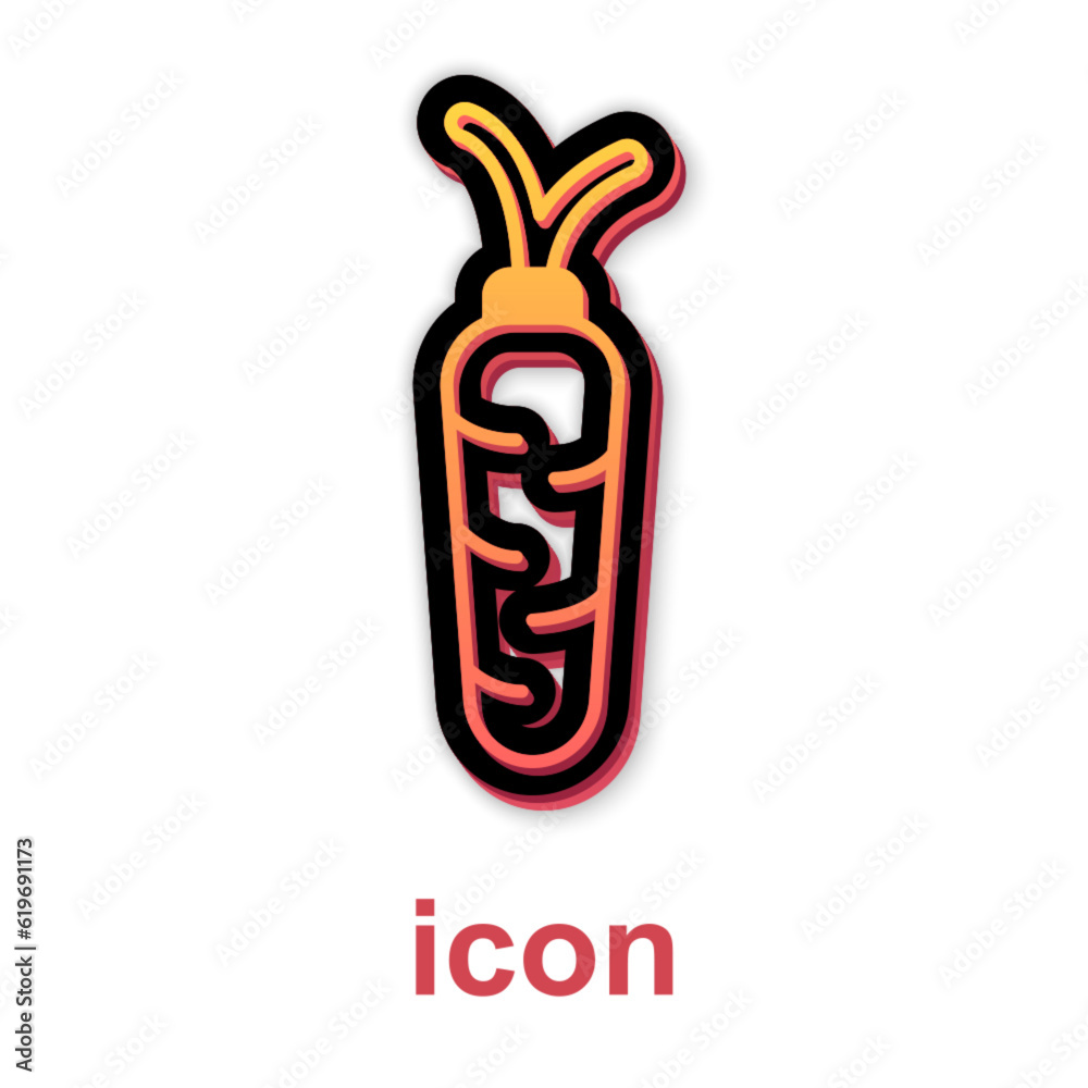 Sticker gold carrot icon isolated on white background. vector