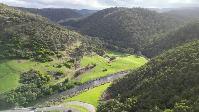 Lorne - Great Ocean Road - St George River to Otway Mountains Aerial View