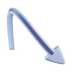 Curved Downleft Arrow 3D Icon