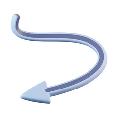 Curved Left Arrow 3D Icon