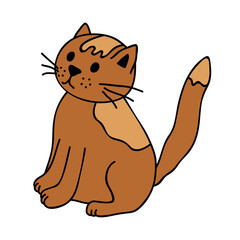 Hand drawn cat clipart. Cute pet doodle