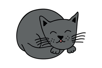 Hand drawn cat clipart. Cute pet doodle