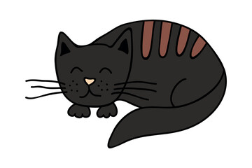 Hand drawn cat clipart. Cute pet doodle