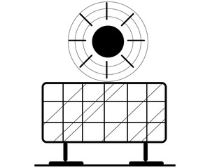 use of solar energy ,business resource ideas, line art icons, and flat design.