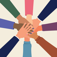 Hands holding hands together, Hands holding for support and helping together, Community of friends or social.
