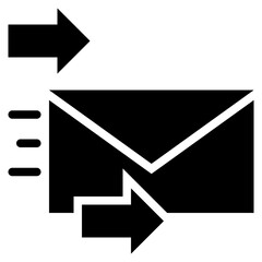 mail envelope letter post message send speed delivery icon solid glyph