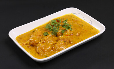 Fish curry yellow garnished latest high quality 