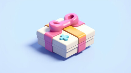 gift box with ribbon, gift icon, generative ai