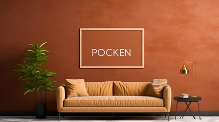 Modern Interior Design Background. Contemporary Poster Mockup. Generative AI