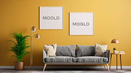 Modern Interior Design Background. Contemporary Poster Mockup. Generative AI