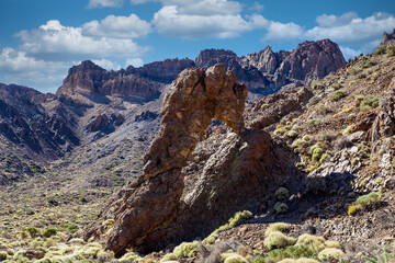 " Shoe of the Queen "- Famous rock formation in Teide national Park, Tenerife, Canary islands, Spain.