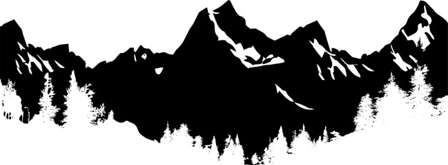 Mountain silhouette border. Vectot design element