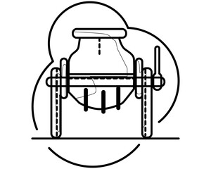 rock-crushing machine ,business concepts for the construction sector that feature flat designs and line art icons.