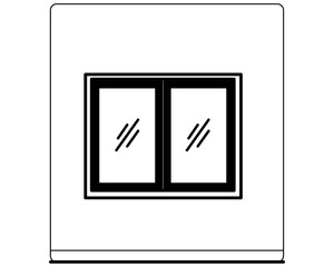 picture of house window ,business concepts for the construction sector that feature flat designs and line art icons.