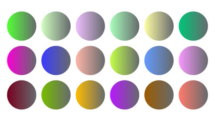 Colorful Nevada Color Shade Linear Gradient Palette Swatches Web Kit Circles Template Set