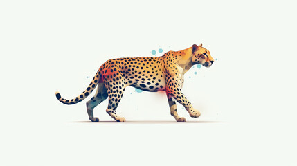 leopard vector illustration, minimalist cheetah, generative ai