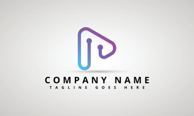 Modern Unique Creative P Logo Design, Minimal P Initial Based Vector Icon.