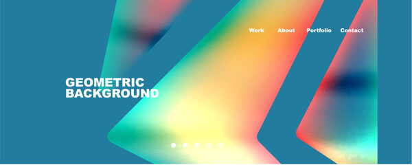 Bright colorful triangular shapes abstract background with fluid color effect. Glass, light and shadow effects. Illustration For Wallpaper, Banner, Background, Card, Book Illustration, landing page