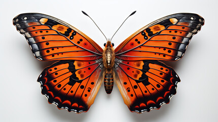 butterfly on a white, orchard butterfly on solid background, generative ai